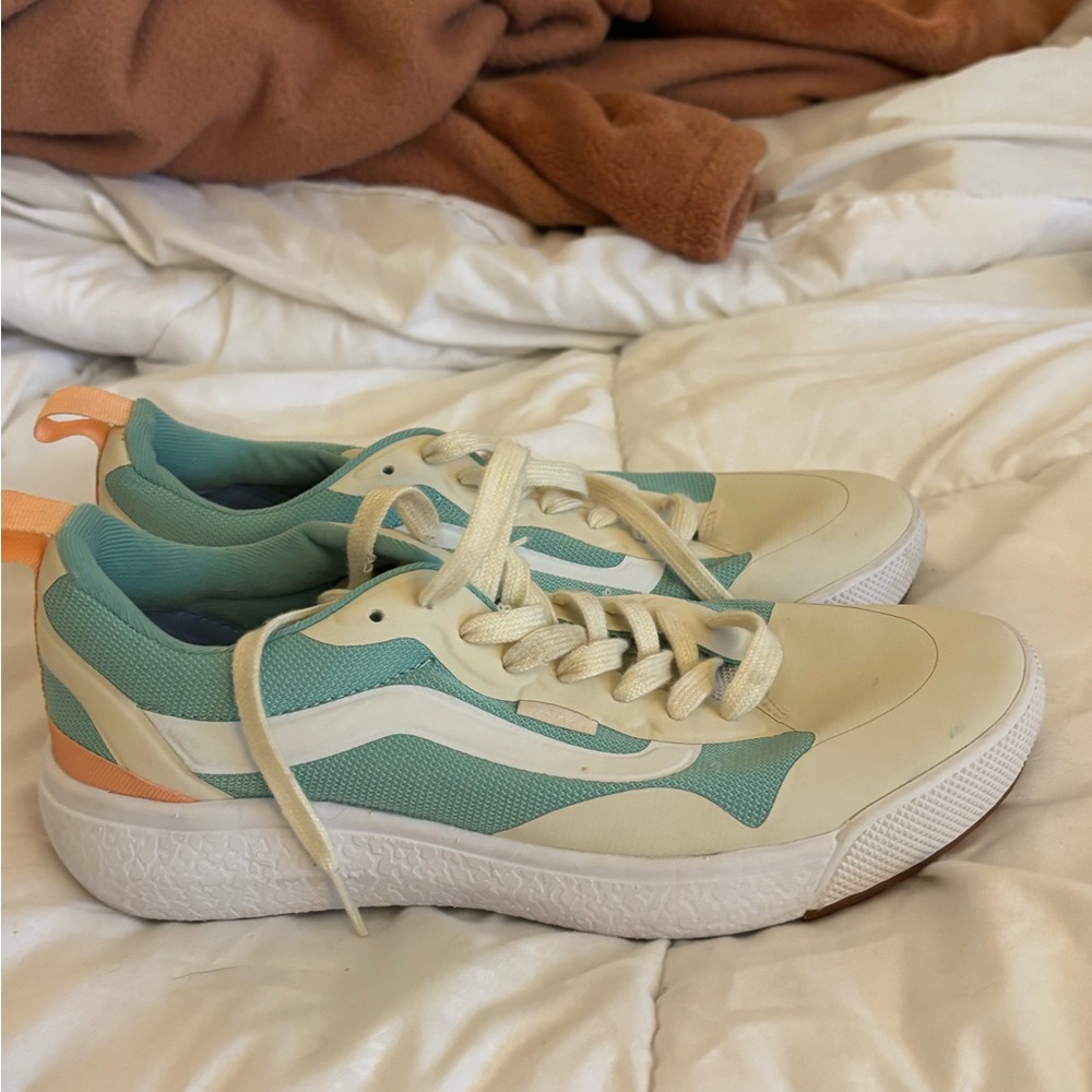 Vans Cream and Teal Sneakers - Picture 2 of 2